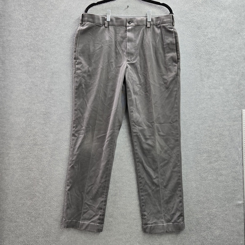 Brooks Brothers Men Pants W34/L30 Gray Chino Twill Clark Advantage Button